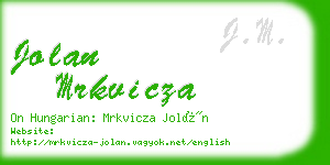 jolan mrkvicza business card